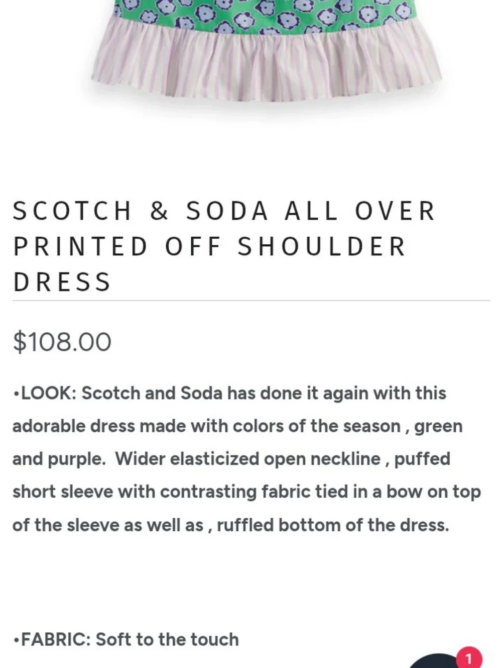 Scotch & Soda All Over Printed Off Shoulder Dress